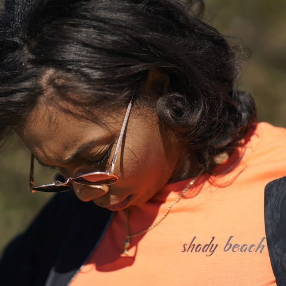 Shady Beach Crop Top Tee (Coral) - Picture 2 of 4